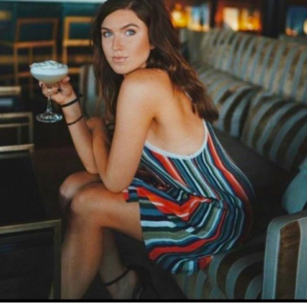 Free People Rainbow Dragon Stripe Knit Dress
